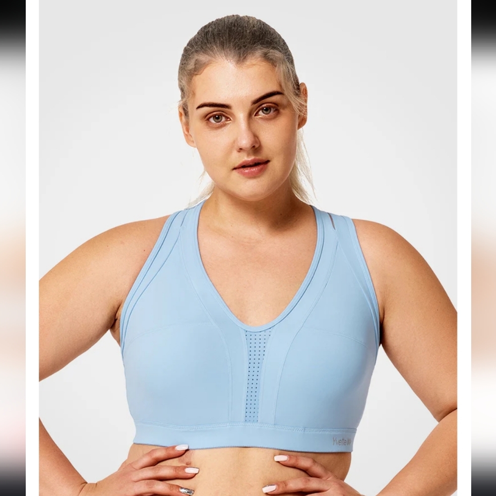 Yvette Light Blue Sports Bra